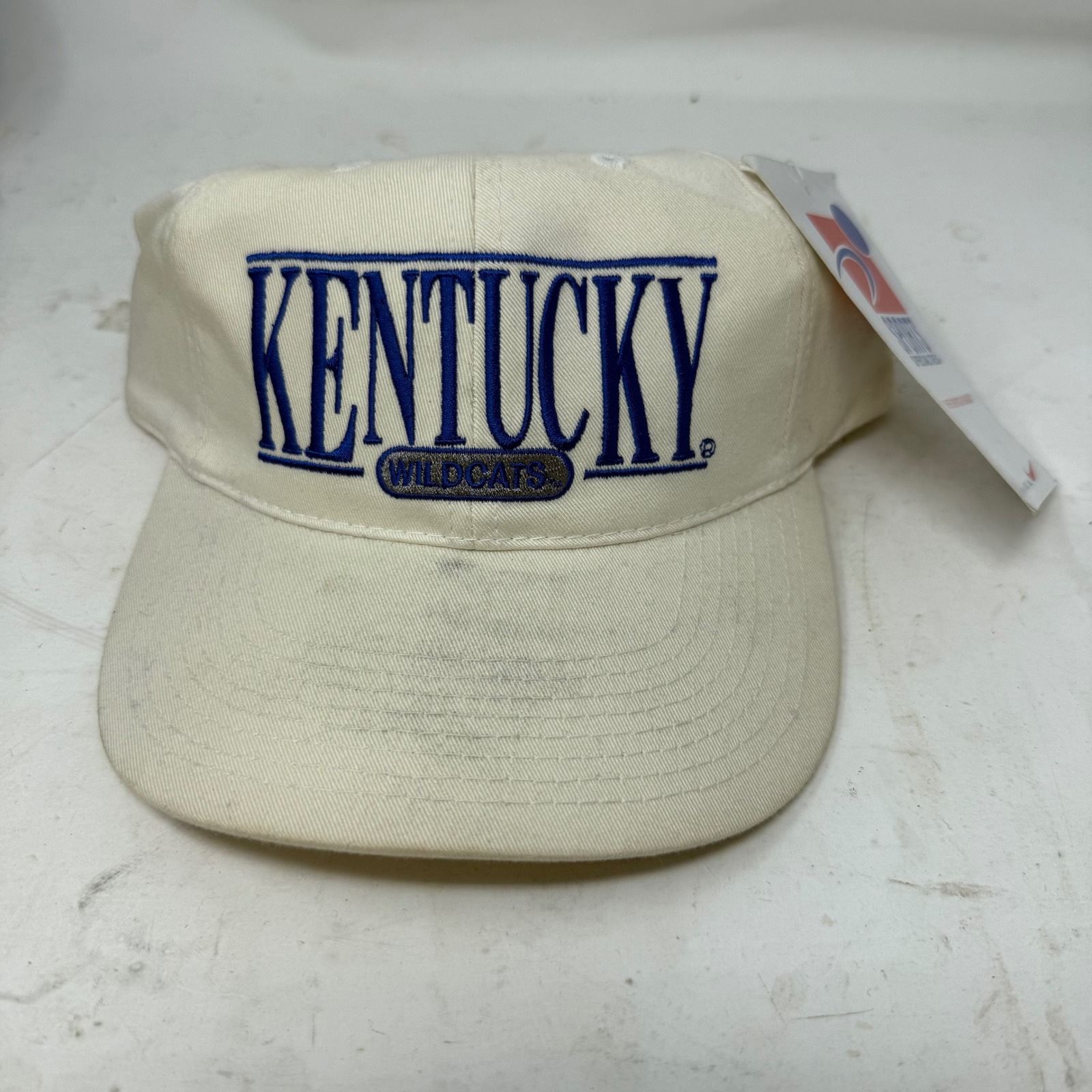 Vintage Sports Specialties Kentucky Wildcats Hat Cream Blue Strapback Mens Osfa